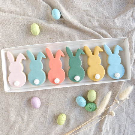 6 Bunny Tail sugar cookies, perfect Easter treat.