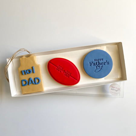 No.1 Footy Dad, Father's Day cookie gift pack